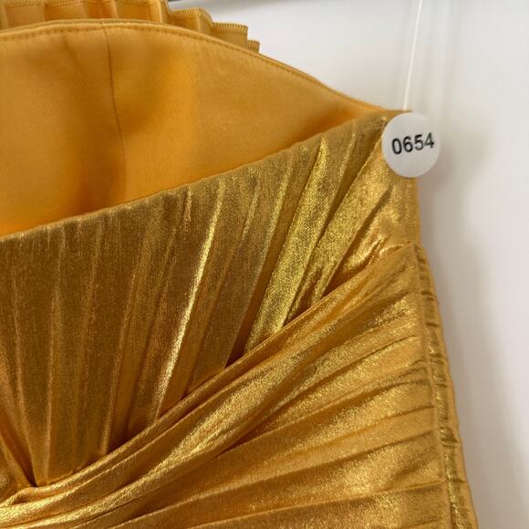 NEW Acler Hatchford Maxi Dress Gold Size 6 US - Picture 11 of 11